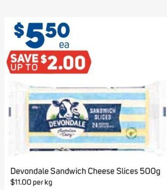 Foodland Devondale Sandwich Cheese Slices 500g. offer