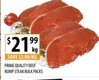 Supabarn Prime Quality Beef Rump Steak Bulk Packs offer