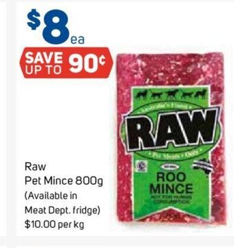Foodland Raw Pet Mince 800g. offer