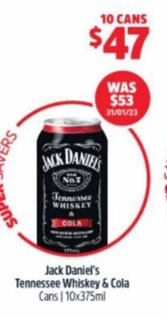 BWS Jack Daniel's Tennessee Whiskey & Cola offer