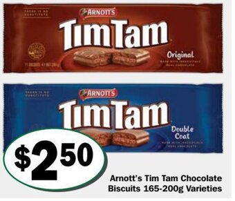 Friendly Grocer Arnott's Tim Tam Chocolate Biscuits 165-200g. offer