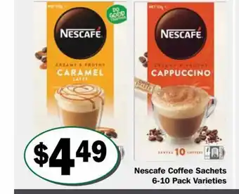 Friendly Grocer Nescafe Coffee Sachets 6-10 pack offer