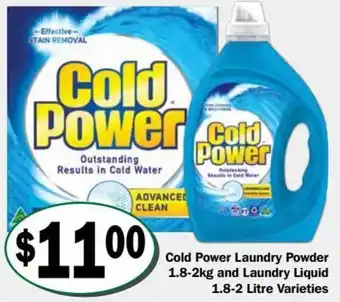Friendly Grocer Cold Power Laundry Powder 1.8-2 kg and Laundry Liquid 1.8-2 Litre offer