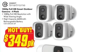 The Good Guys 1080p full HD smart outdoor camera - 4 pack offer