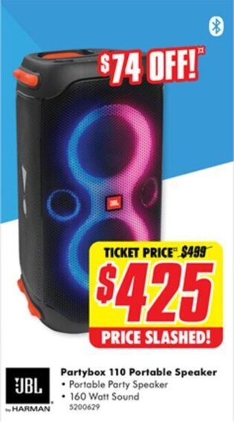The Good Guys Partybox 110 portable speaker offer