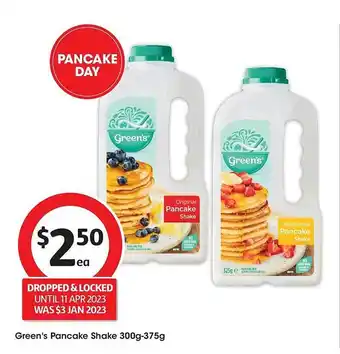 Coles Green's pancake shake offer