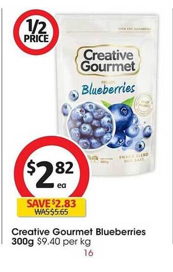 Coles Creative gourmet blueberries offer