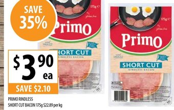 Supabarn Primo Rindless Short Cut Bacon 175g offer