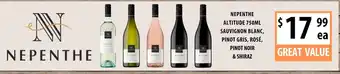 Supabarn Nepethe Altitie 750 ml Sauvignon Blanc Pinot Gris Rose Pinot Noir & Shiraz offer