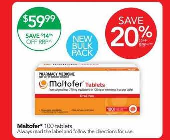 Terry White Maltofer 100 tablets offer