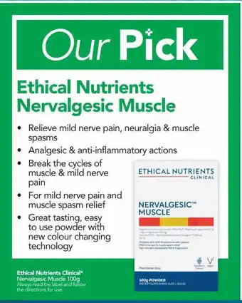 Terry White Ethical nutrients nervalgesic muscle offer