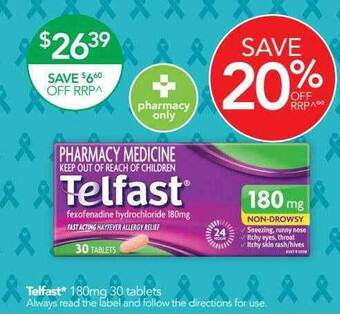 Terry White Telfast 180mg 30 tablets offer