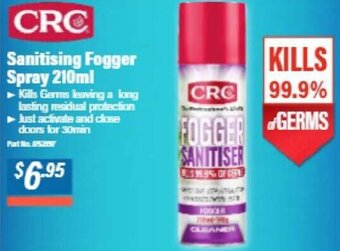 Burson Auto Parts CRC Sanitising Fogger Spray 210ml offer