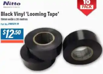 Nitto Black Vinyl 'Looming Tape' 19mm wide x 20 metres