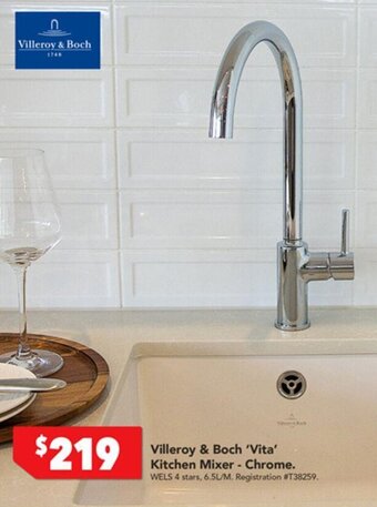Harvey Norman Villeroy & Boch 'Vita' Kitchen Mixer- Chrome offer