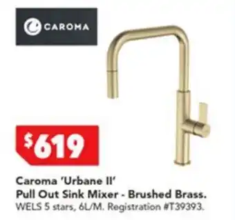 Harvey Norman Caroma 'Urbane II' Pull Out Sink Mixer - Brushed Brass offer