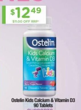 Chemist Warehouse Ostelin Kids Calcium & Vitamin D3 offer