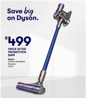 BIG W Dyson v8 plus handstick vacuum offer