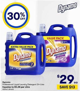 BIG W Dynamo professional liquid laundry detergent 5.4-litre offer