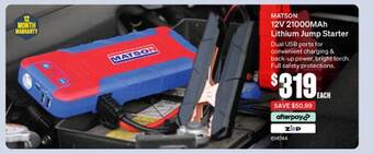 SuperCheap Auto Matson 12v 21000mah lithium jump starter offer