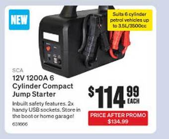 SuperCheap Auto Sca 12v 1200a 6 cylinder compact jump starter offer
