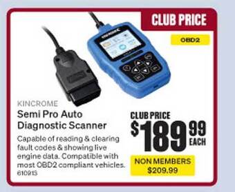 SuperCheap Auto Kincrome semi pro auto diagnostic scanner offer