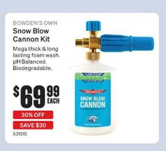 SuperCheap Auto Bowden's own snow blow cannon kit offer