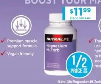 Chemist Warehouse Nutra-Life Magnesium Hi-Zorb offer