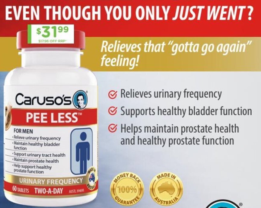 Caruso's Pee Less for Men offer at Chemist Warehouse