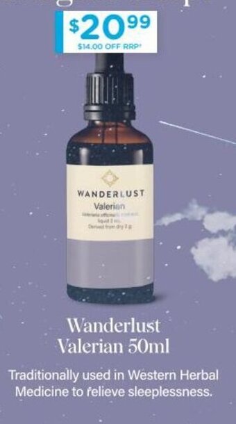 Chemist Warehouse Wanderlust Valerian 50ml offer