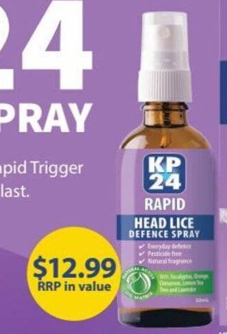 Chemist Warehouse KP24 Rapid Head Lice Defence Spray offer
