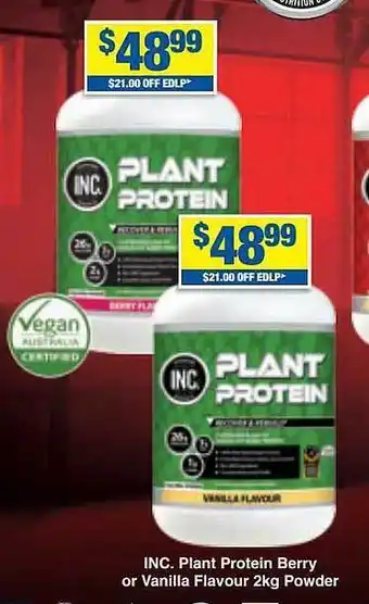 My Chemist Inc. plant protein berry or vanilla flavour offer