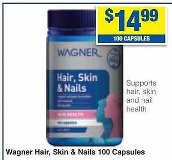 My Chemist Wagner hair, skin & nails 100 capsules offer