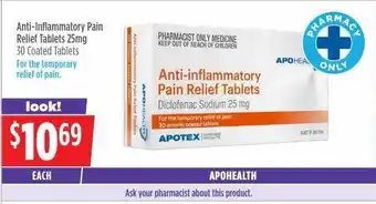 Apohealth anti-inflammatory pain relief tablets