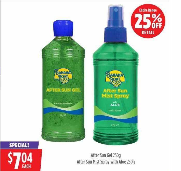 Banana boat after sun or mist spray offer at Wizard Pharmacy