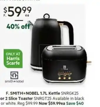Harris Scarfe Smith+nobel 1.7l kettle or slice toaster offer