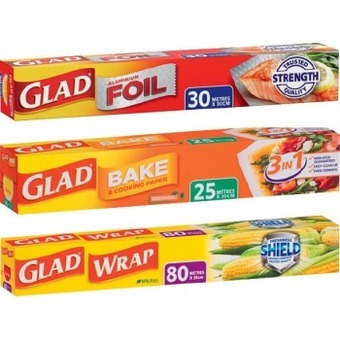 IGA Glad bake & cooking paper 30cm×25m, foil 30cm×30m or wrap 33cm×80m offer