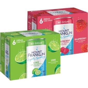 IGA Mount franklin lightly sparkling 6x250ml selected varieties offer