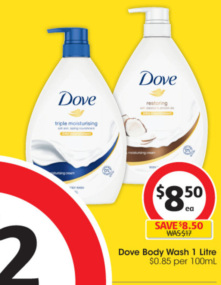 Dove Body Wash 1 Litre offer at Coles