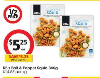 Coles KB's Salt & Pepper Squid 360g offer