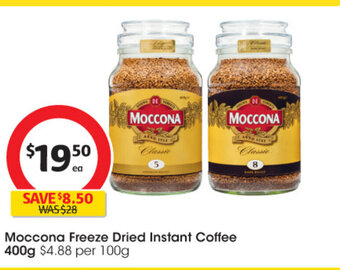 Coles Moccona Freeze Dried Instant Coffee 400g offer