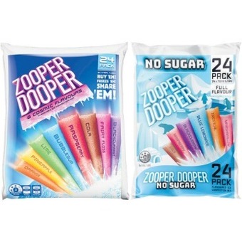 Coles Zooper dooper water ice 24 pack offer