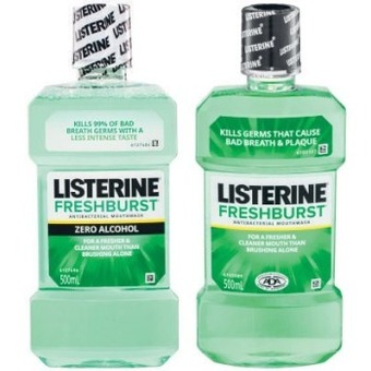 Coles Listerine mouthwash freshburst or freshburst zero 500ml offer