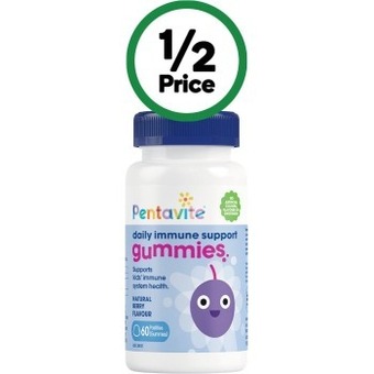 Woolworths Pentavite daily immune support kids gummies pk 60* offer