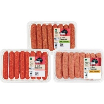 Woolworths Woolworths beef, pork or chicken sausage varieties 600g offer