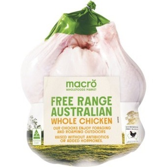 Woolworths Macro free range australian fresh whole plain chicken – from the meat dept offer