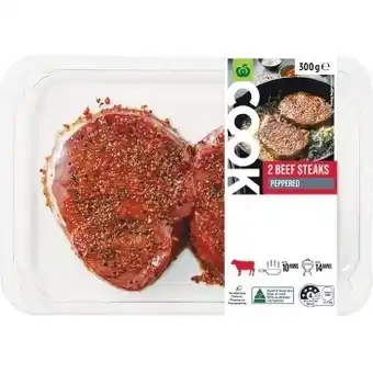 Woolworths Woolworths cook beef pepper steaks 300g offer
