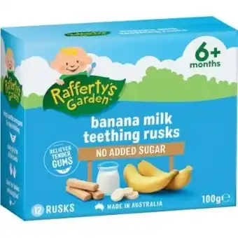 Coles Rafferty’s garden banana milk teething rusks 100g offer