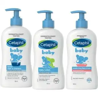 Coles Cetaphil baby daily lotion, gentle wash & shampoo or moisturising bath & wash 400ml offer