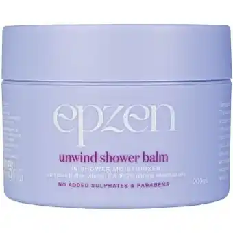 Coles Epzen unwind shower balm nourishing moisturiser 200ml offer